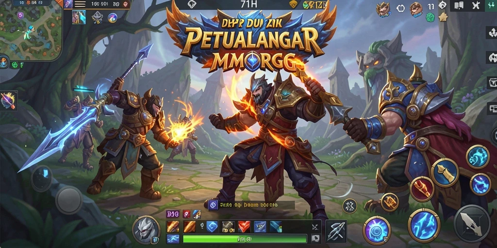 Screenshot gameplay 71H menampilkan pertempuran epik dan interaksi pemain.