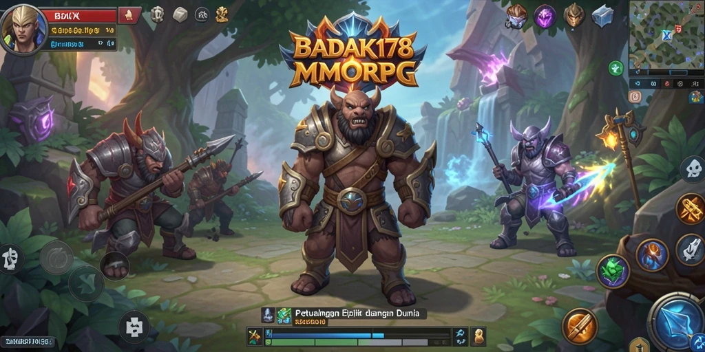 Tangkapan layar utama BADAK178 menampilkan aksi seru dalam pertarungan MMORPG.