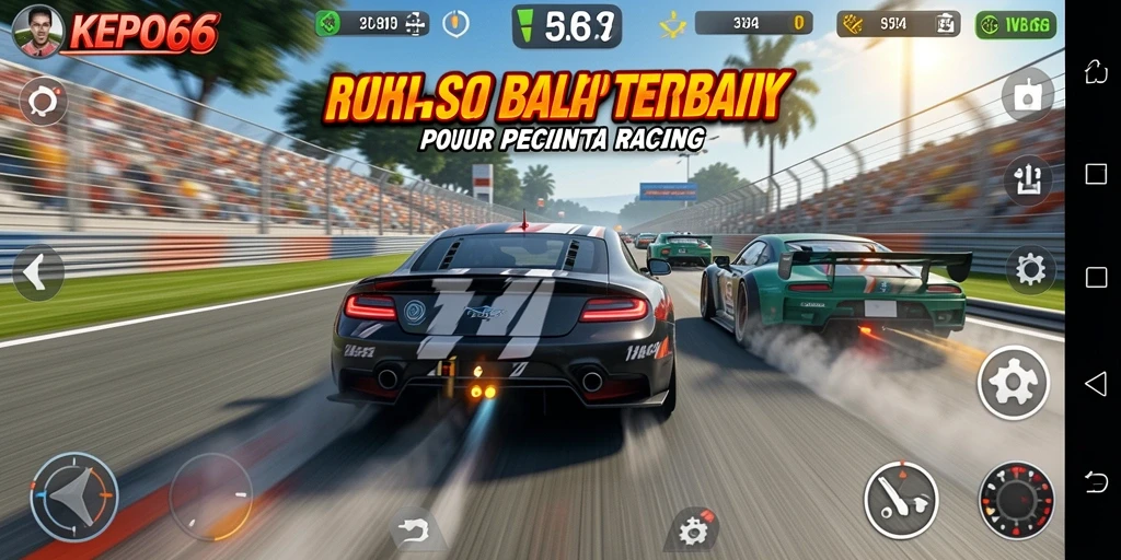 Gameplay KEPO66 yang seru dan mendebarkan saat balapan.