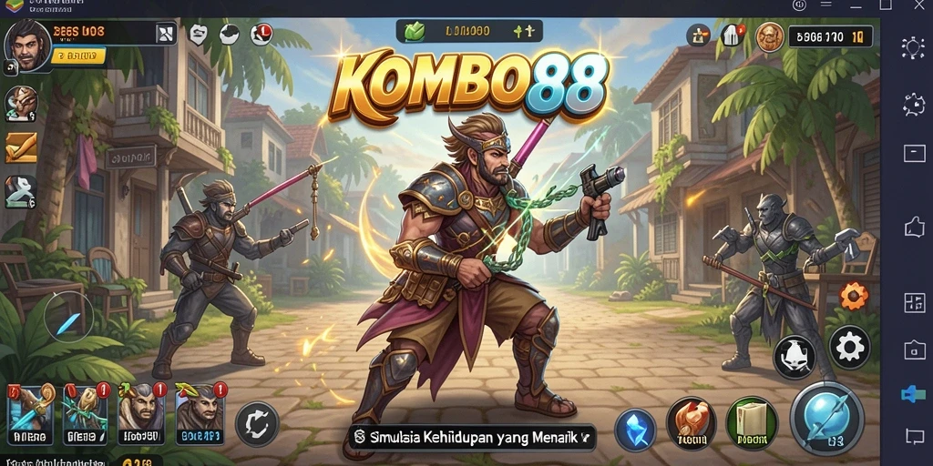 Tampilan gameplay <strong>KOMBO88</strong> yang menarik dengan karakter dan lingkungan yang dinamis.