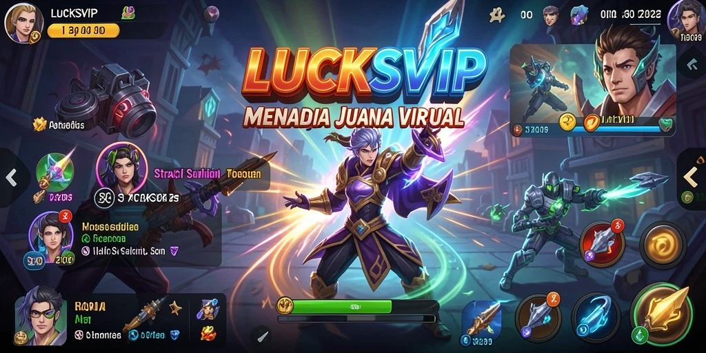 Tangkapan layar gameplay LUCKSVIP menampilkan pertempuran strategis antara dua tim.