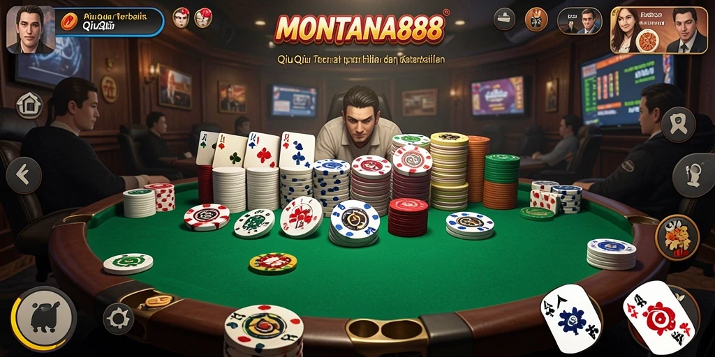 Screenshot MONTANA88 menampilkan suasana seru permainan QiuQiu.