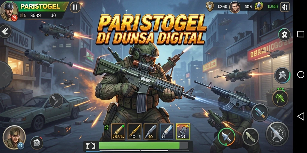 Tampilan menarik gameplay PARISTOGEL dengan aksi tembak-menembak.