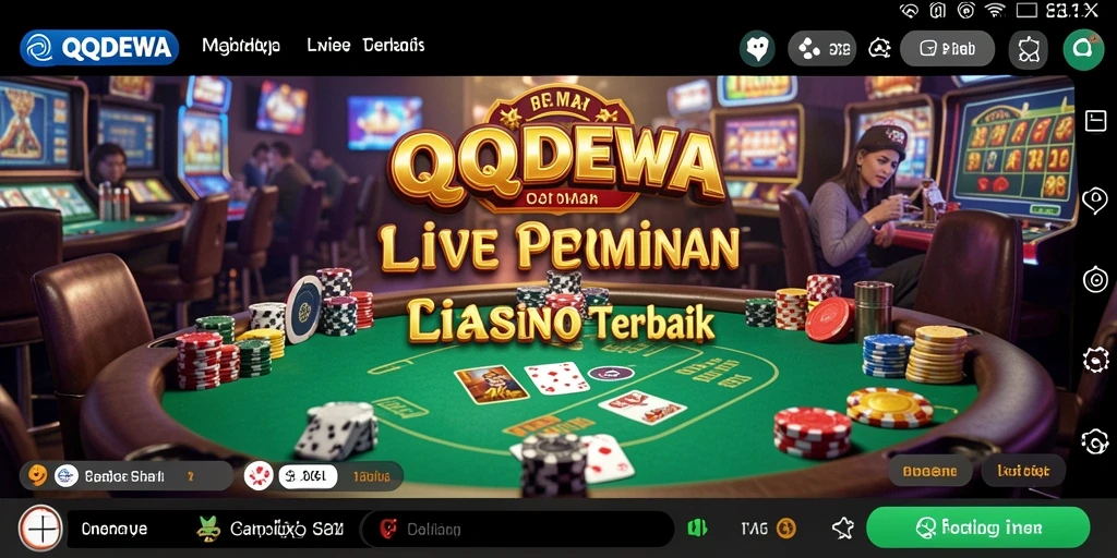 Tampilan gameplay QQDEWA yang mendebarkan dengan dealer langsung.